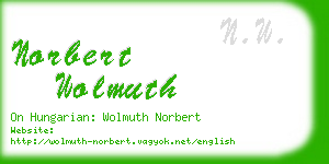 norbert wolmuth business card